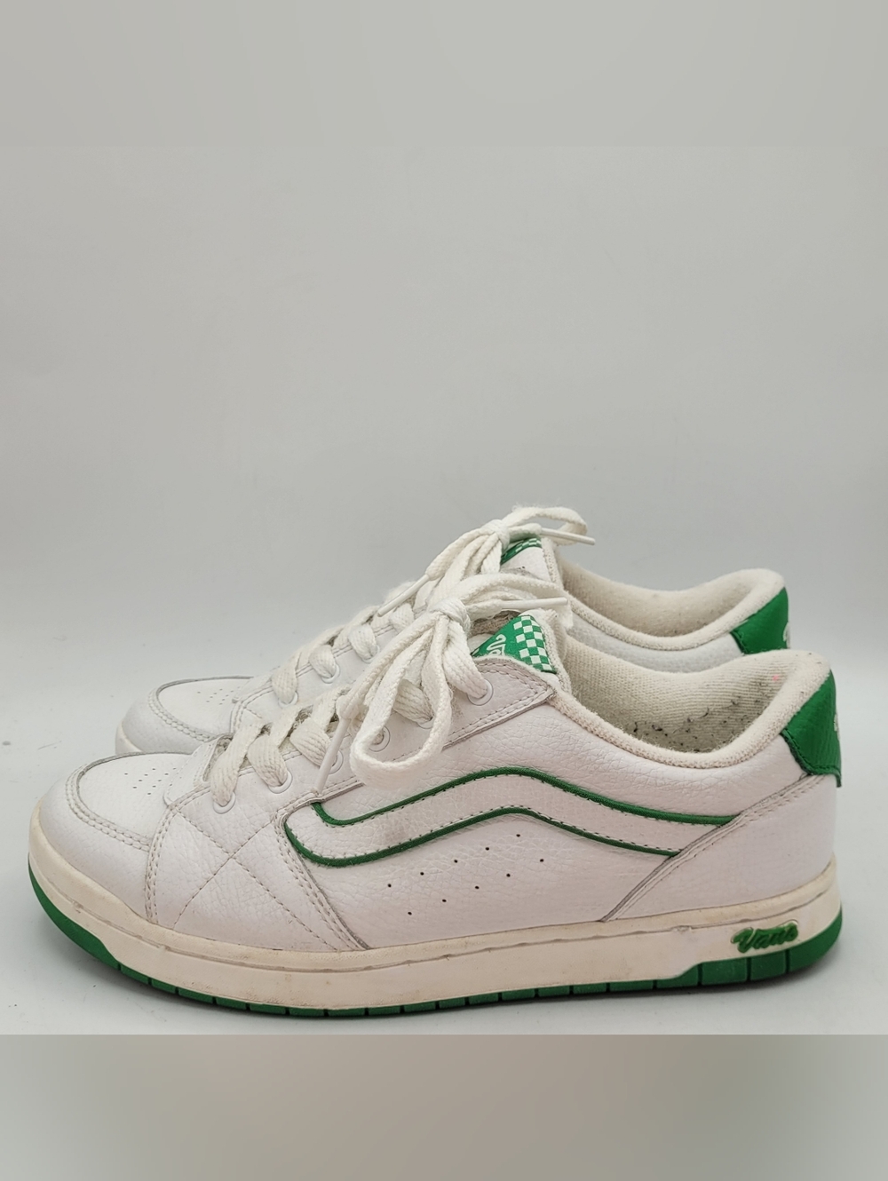 Vans Hylan Sneakers Size 9 ~ White And Green - Picture 11 of 16